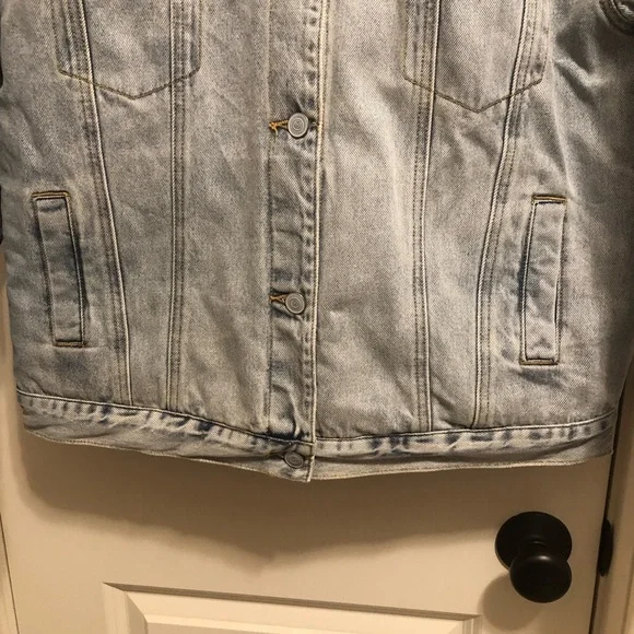 Vigoss Light Blue Jean Barn Jacket with Cream Sherpa Lining medium - Picture 3 of 7